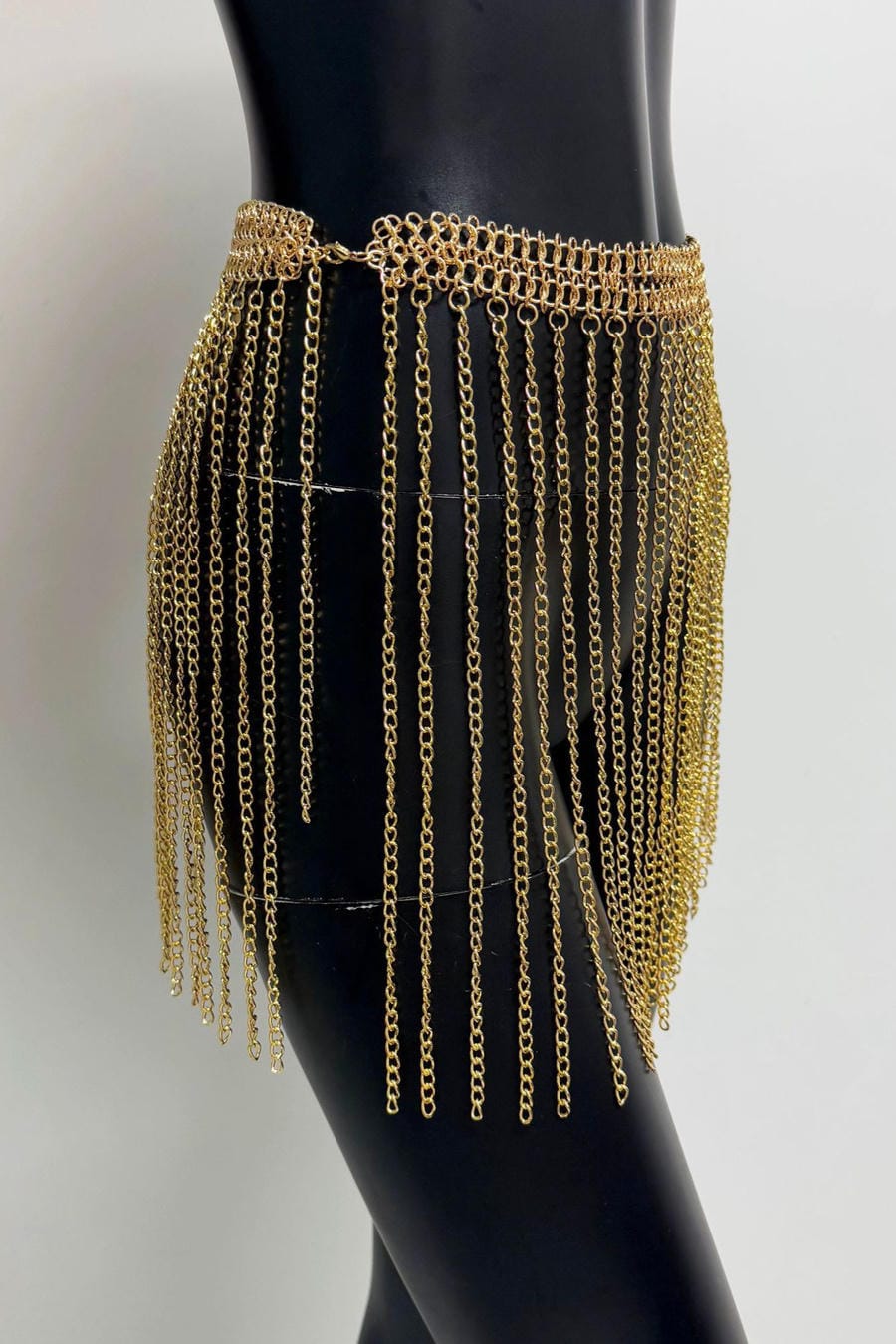 Gold Chain Fringe Waist Belt