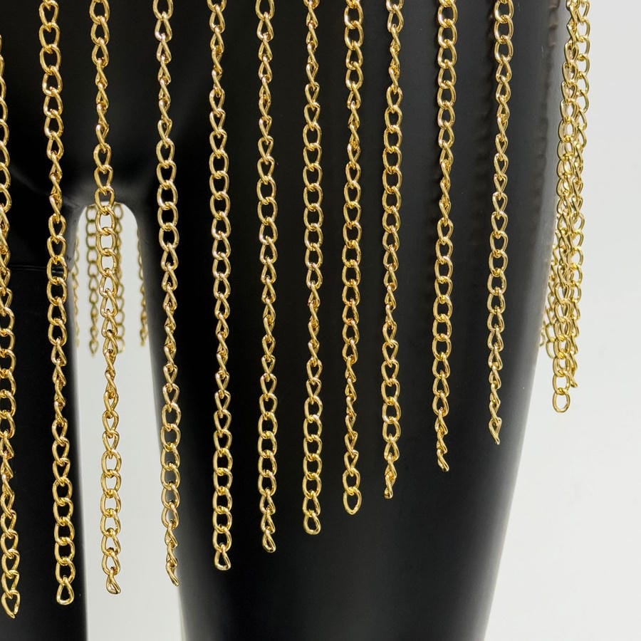 Gold Chain Fringe Waist Belt