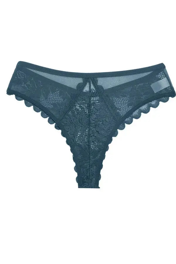 Teal Lace Back Cheeky Cut Bikini FineToo