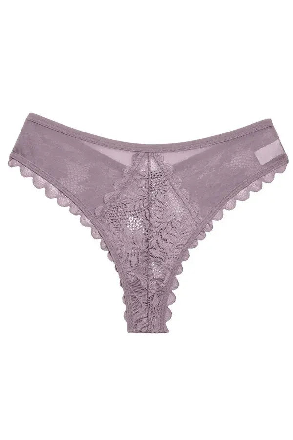 Soft Purple Lace Back Cheeky Cut Bikini FineToo