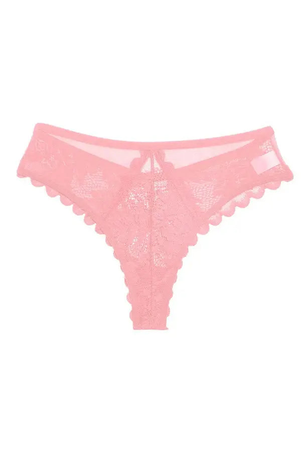 Pink Lace Back Cheeky Cut Bikini FineToo