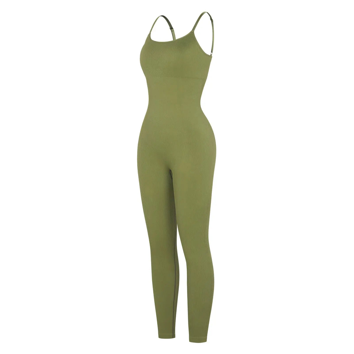 Classic Sage Ribbed Shaping Full Jumpsuit CocoLolos