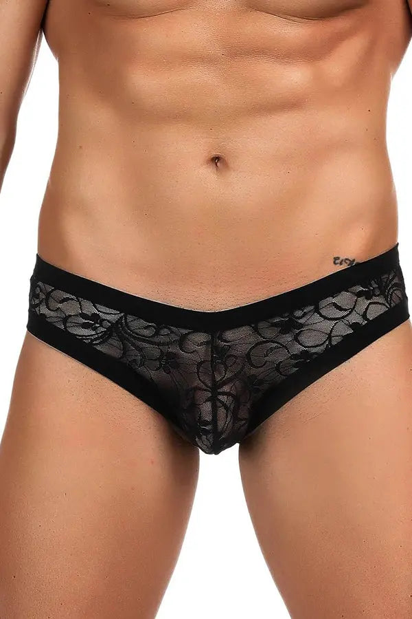 Men&#39;s Black Lace Bikini Lingerie Diva