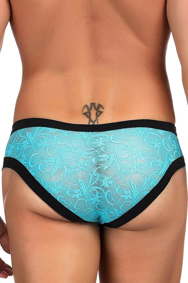 Men&#39;s Blue Lace Bikini Lingerie Diva