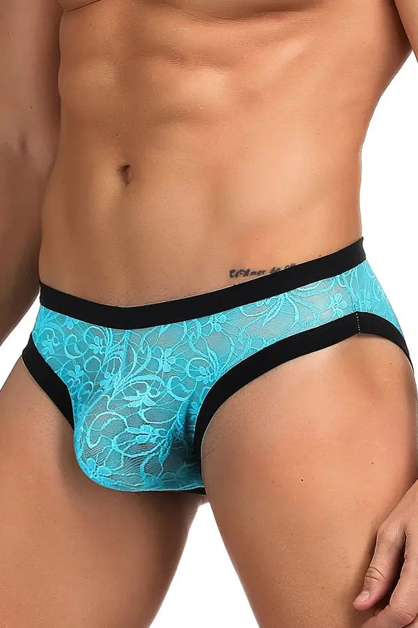 Men's Blue Lace Bikini Lingerie Diva