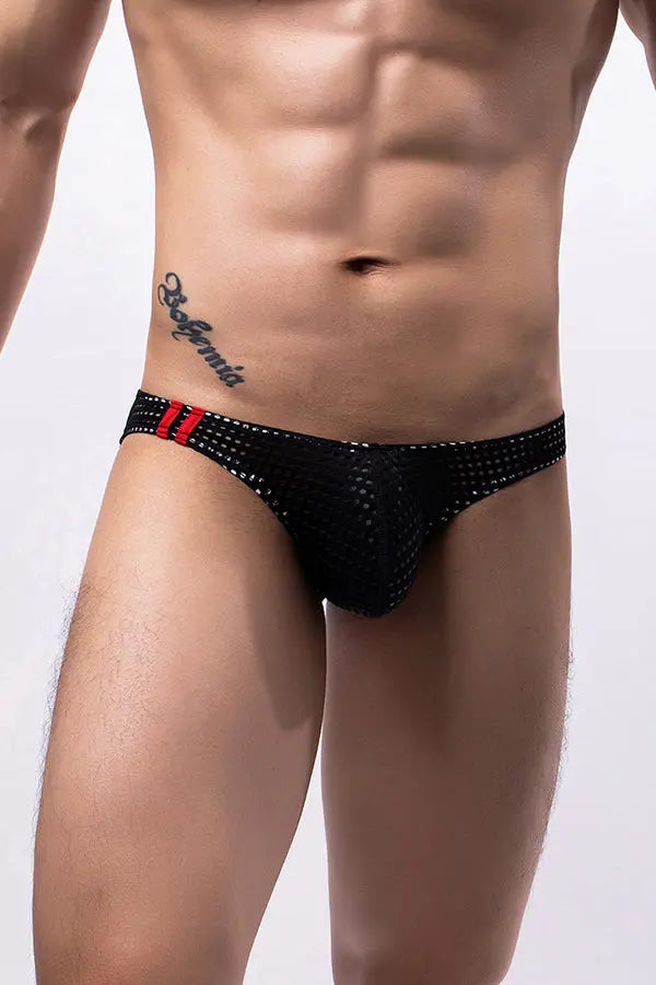 Black Breathable Mesh Sexy Men's Brief Lingerie Diva