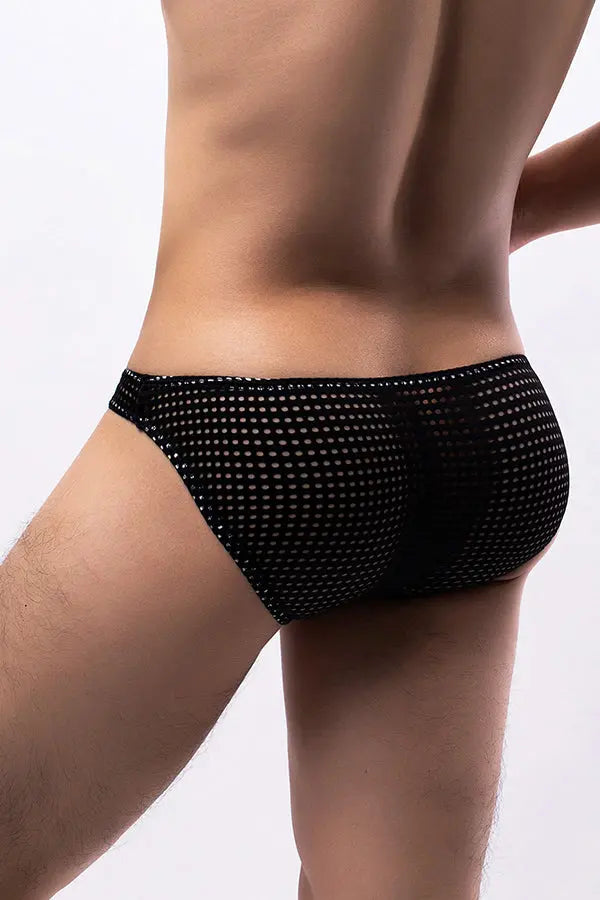 Black Breathable Mesh Sexy Men's Brief Lingerie Diva