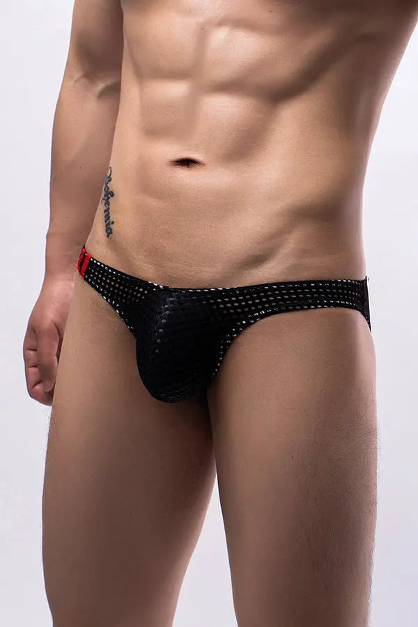 Black Breathable Mesh Sexy Men's Brief Lingerie Diva