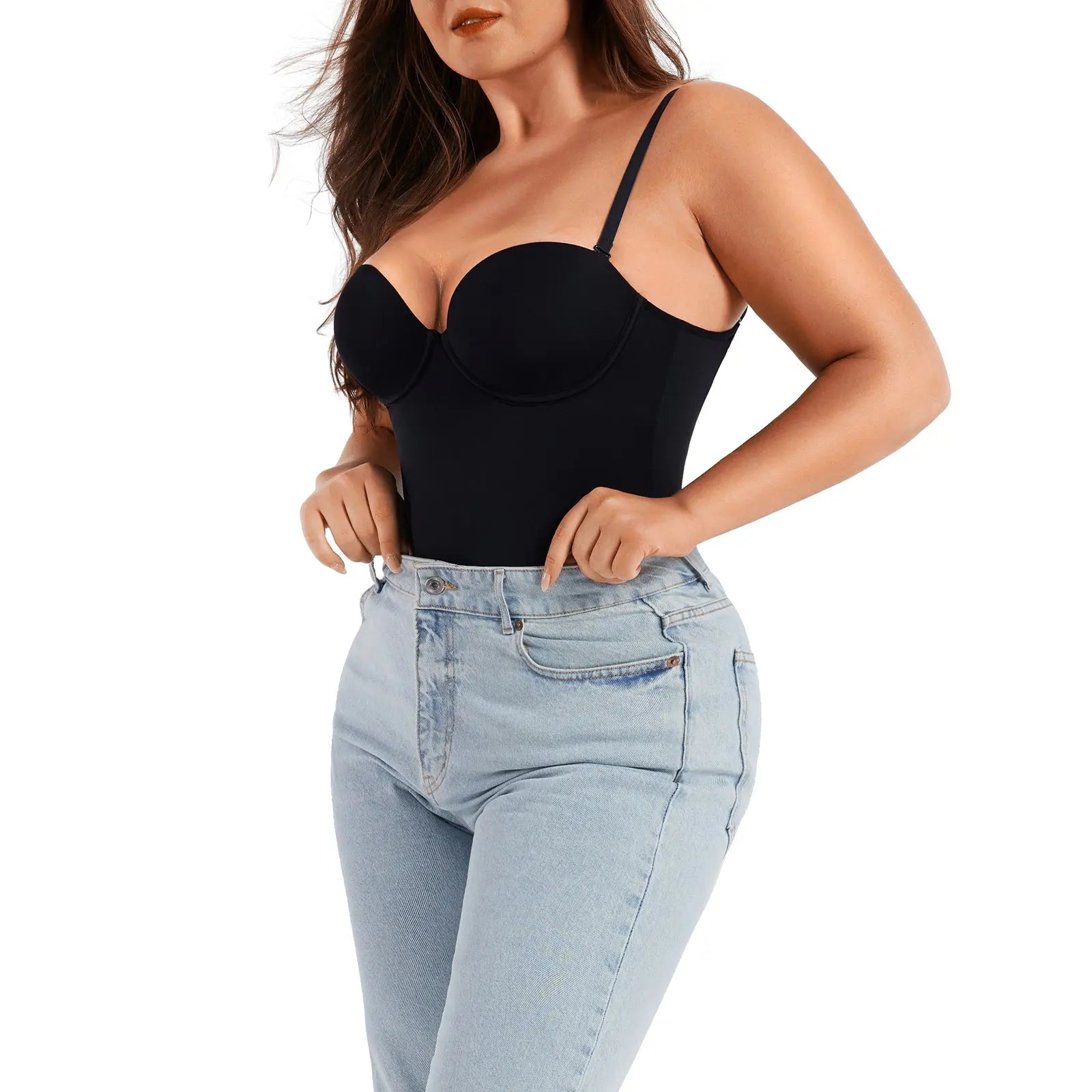 Classic Black Underwire Bustier Shaping Bodysuit CocoLolos