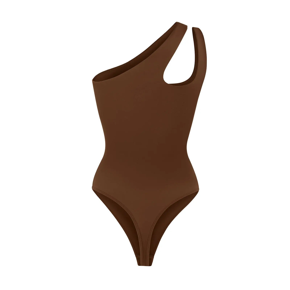 Chic Cocoa Asymmetrical One Shoulder Shaping Bodysuit CocoLolos