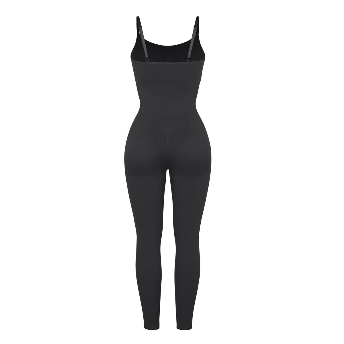 Chic Black Ribbed Shaping Full Jumpsuit CocoLolos