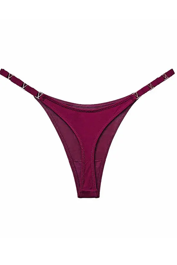 Wine Red Low-Rise Thong FineToo