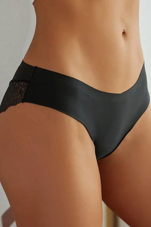 Black Cheeky Lace Hipster Panty