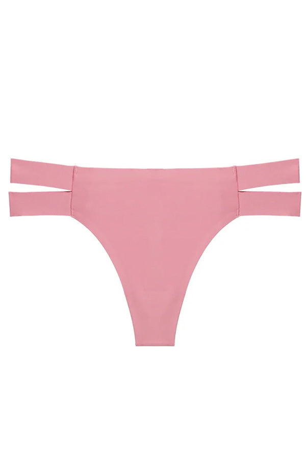 Pink Low-Rise Strappy Thong