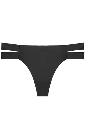 Black Low-Rise Strappy Thong