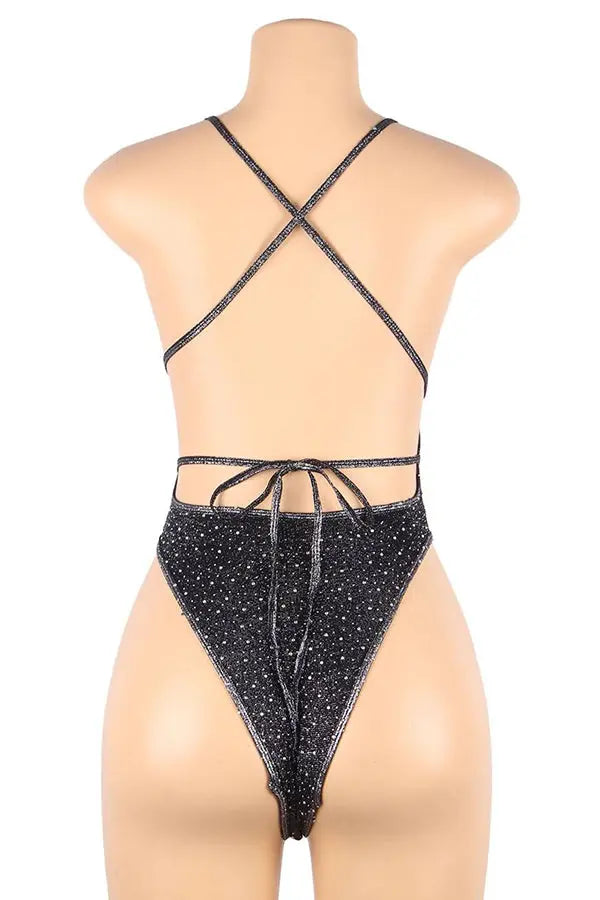 Plus Size Black Diamond Teddy Lingerie Diva