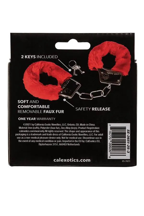 Red Soft Faux Fur Handcuffs Eldorado