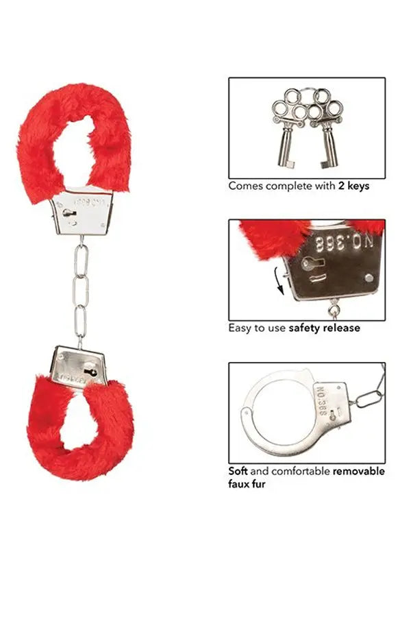 Red Soft Faux Fur Handcuffs Eldorado