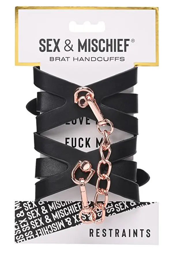 Black and Rose Gold Handcuff Restraints Eldorado
