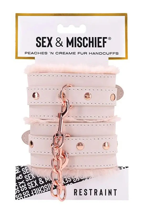 Peaches &#39;n CreaMe Fur Handcuffs Restraints Eldorado