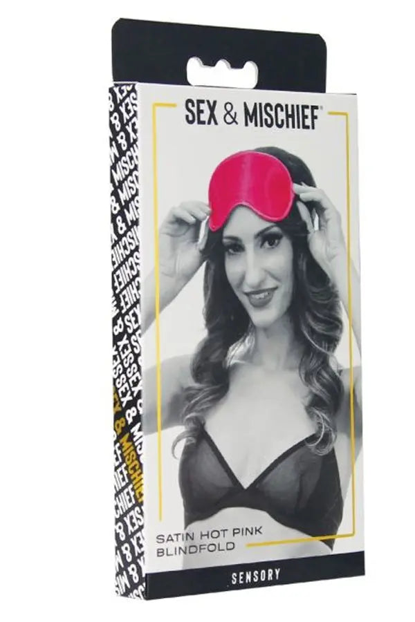 Hot Pink Sex and Mischief Satin Blindfold Eldorado