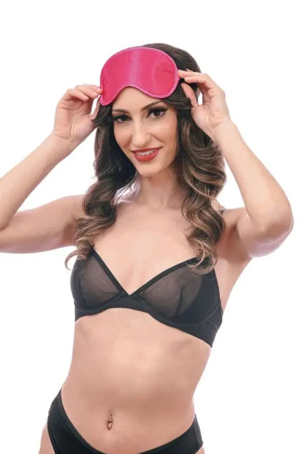 Hot Pink Sex and Mischief Satin Blindfold Eldorado