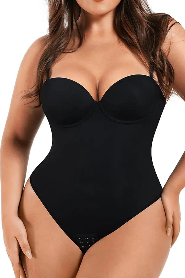 Classic Black Underwire Bustier Shaping Bodysuit CocoLolos