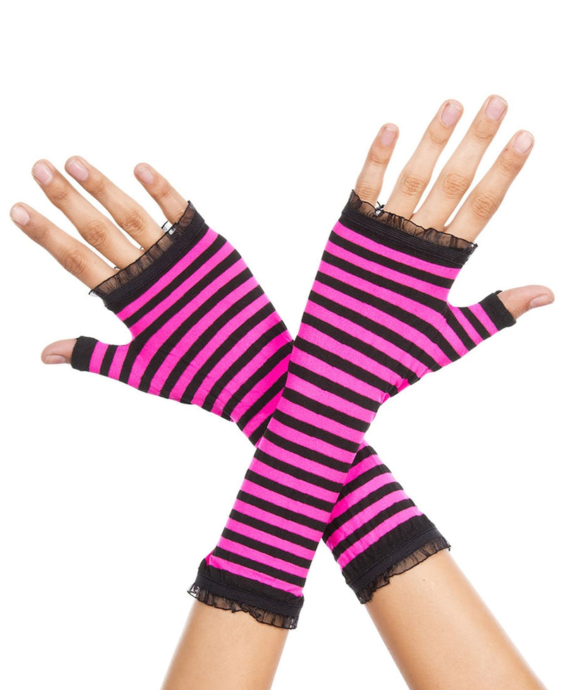 Sexy Striped Gloves W/Lace