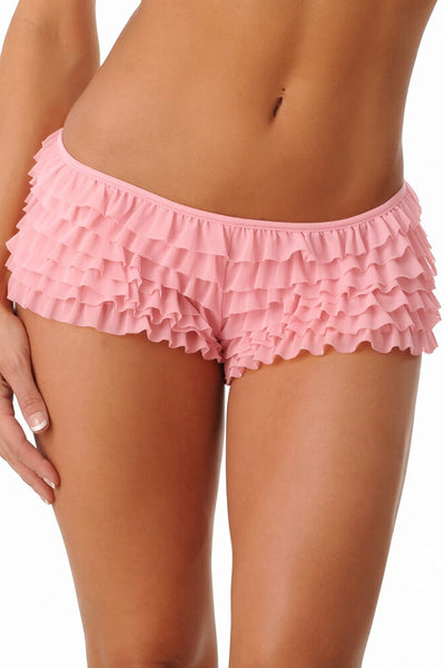 Pink Ruffle Boy Shorts W/ Bow