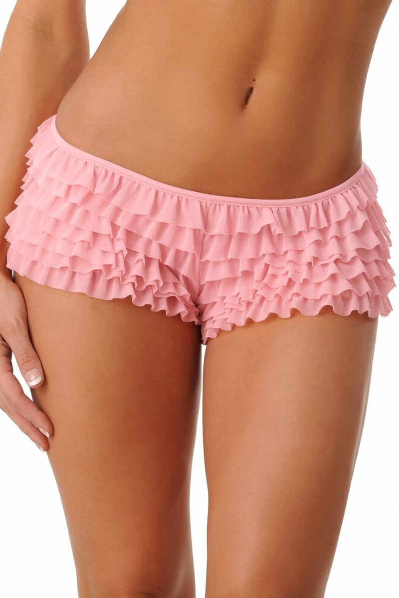 Pink Ruffle Boy Shorts W/ Bow