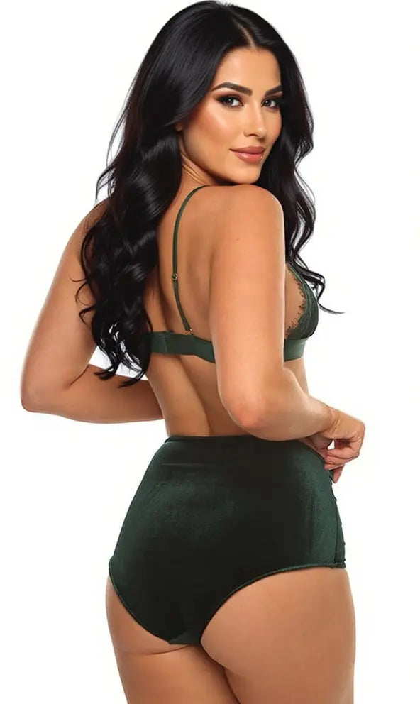 Emerald Velvet Vixen Bra Set Velvet Kitten