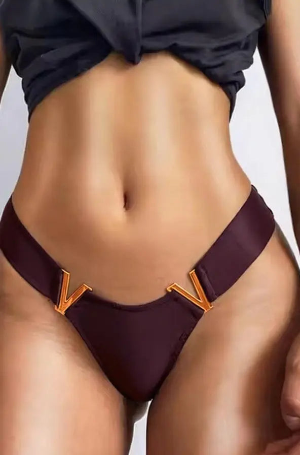 Purple Cheeky Cut Panty with V Shape FineToo