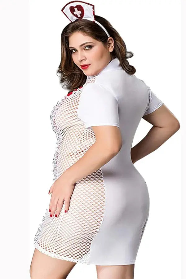 Plus Sexy Nurse Costume Velvet Kitten