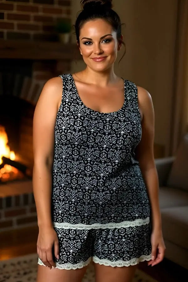 Plus Cozy Up Short PJ Velvet Kitten