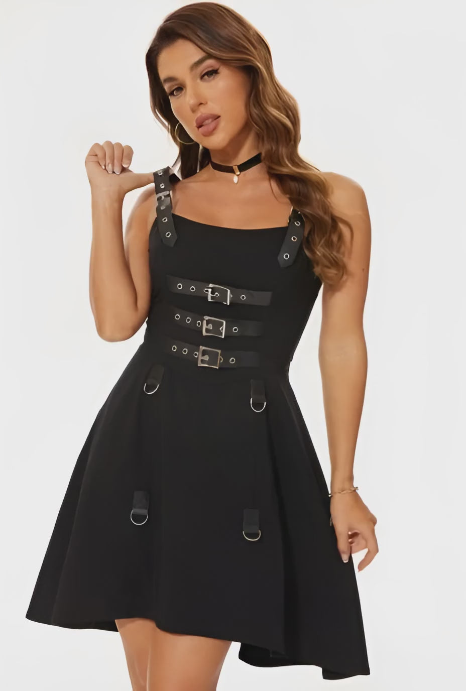 Black Strap and Buckle Dress
