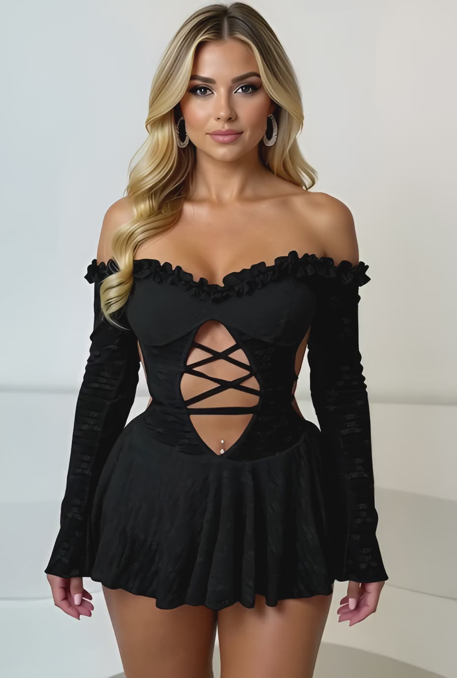 Sultry Black Mini Dress