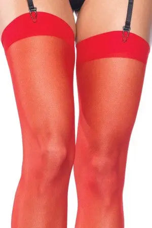 Red Sheer Thigh High Stockings Leg Avenue