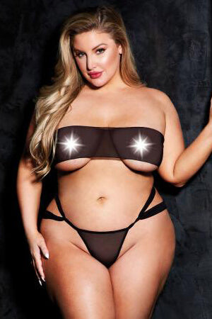 Queen Black All Wrapped Up Sheer Teddy Baci Lingerie