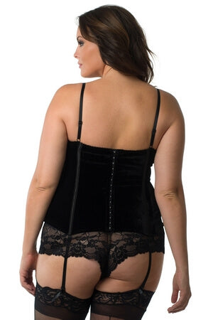 Plus Seductive Velvet Corset - LingerieDiva