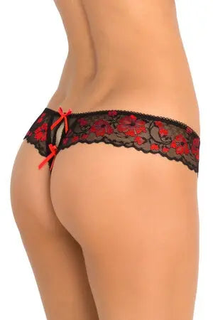 Enchanted Rose Crotchless Thong Rene Rofe