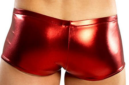 Shiny Red Pouch Short - LingerieDiva