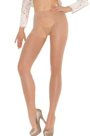 Sheer &amp; Sexy Crotchless Diva Pantyhose - LingerieDiva