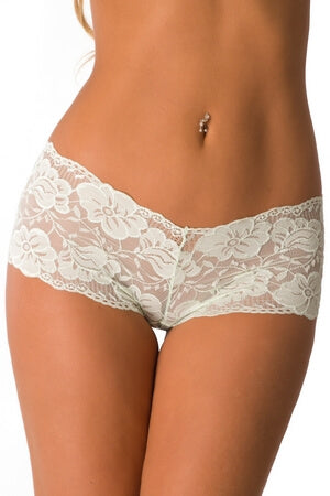 Plus Green Lace In Love Boyshort - LingerieDiva