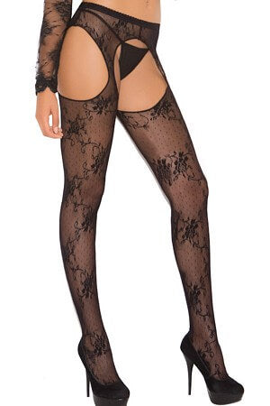 Queen Lacey Suspender Pantyhose - LingerieDiva