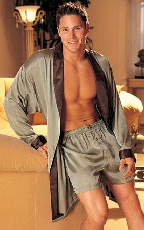 Elegant Two-Tone Charmeuse Uni-Sex Robe