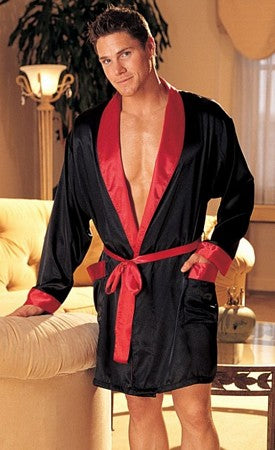 Elegant Two-Tone Charmeuse Uni-Sex Robe