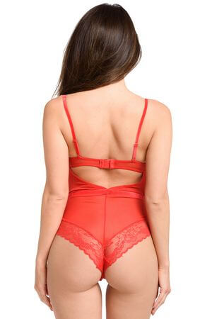 Red In Your Lace Teddy - LingerieDiva
