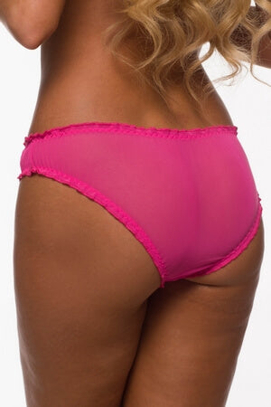 Pink Ruched Rene Ruffle Panty - LingerieDiva