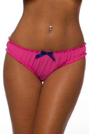 Pink Ruched Rene Ruffle Panty - LingerieDiva