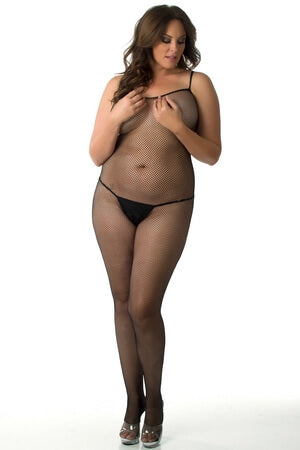 Plus Small Talk Crotchless Bodystocking - LingerieDiva